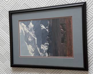 Framed and matted Mt McKinley photograph