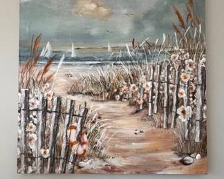 Beach art canvas 39"x39"