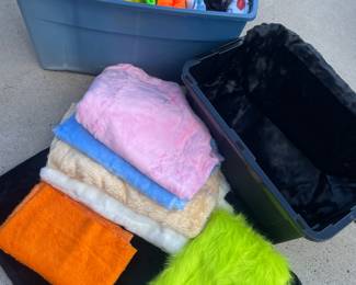 Eight pieces of fur and eight pieces of fleece fabric, different material, different prints different pattern solid