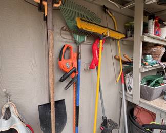 Lot of garden tools, shovel, rake, weasel, etc. LOT 30