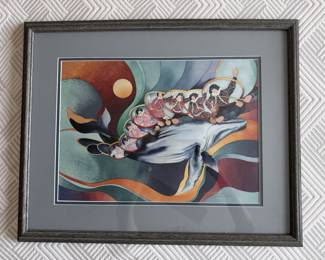 Signed and framed Whale Art