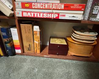 Vintage board games, books