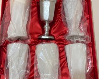 Oxford Hall Pewter cordial set