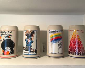Rastal Oktoberfest beer steins Munich, Germany vtg, Emil Sogor Art