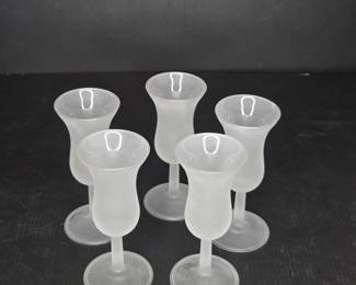 Frosted cordial glasses
