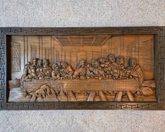 The Last Supper, carved wood wall art