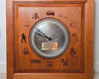 Custom etched wood clock