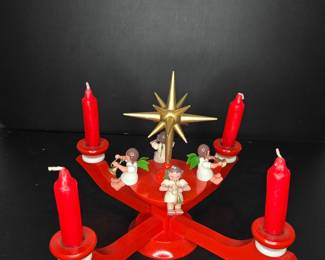 German wooden Advent candle holder, Adventsleuchter vtg