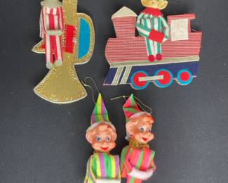 Vintage elf pixie knee-hugger ornaments Japan