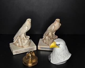 Eagle and falcon figures vtg