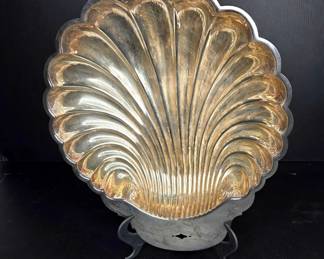 Silver plate shell bowl