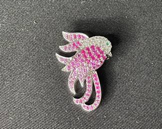 14k gold gemstone brooch vintage