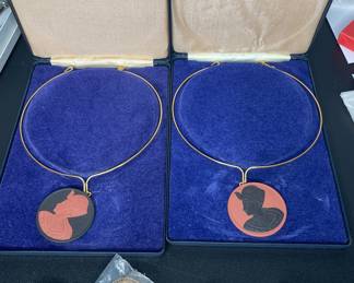 Wedgwood Jasperware jewelry vtg: brooches, necklaces, earrings, rings