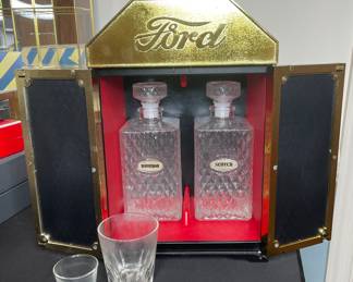 Vintage Ford decanter set
