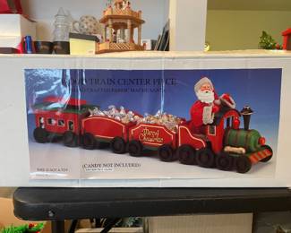 Wood Train Christmas Centerpiece