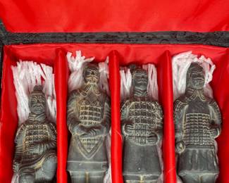Terracotta Chinese soldier warrior set vtg