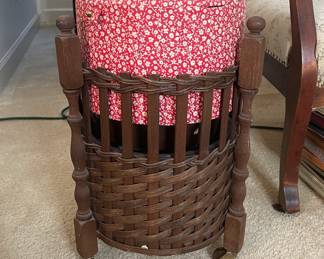 Vintage wicker sewing basket