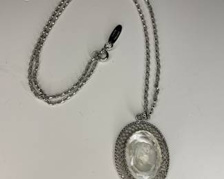 Whiting Davis vintage glass cameo necklace