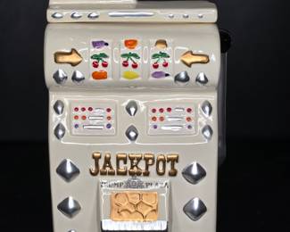 Trump Plaza Slot Machine Cookie Jar set 2 vtg