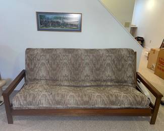 Vintage wood frame futon