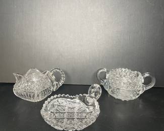 Cut Crystal dishes vtg