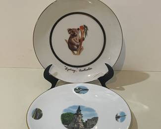 Souvenir plates Sydney Australia & Santo Domingo vtg