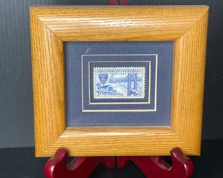 1952 framed stamp vtg