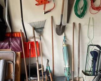 Assortment of yard & hand tools