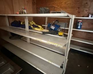 Metal shelving units