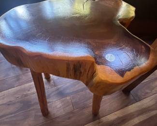 Live edge wood side table