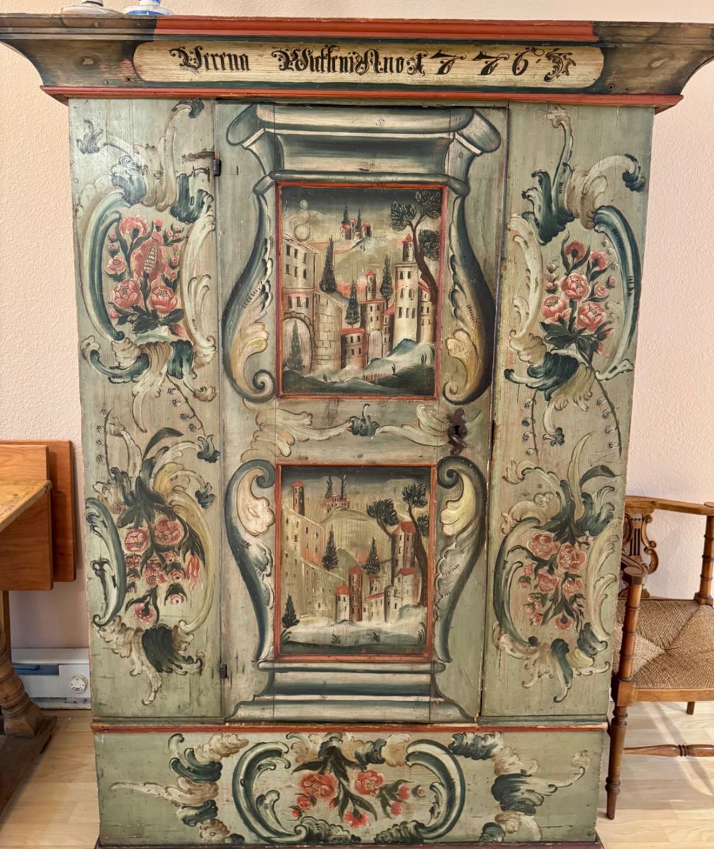18th century (1776) Swiss painted cabinet