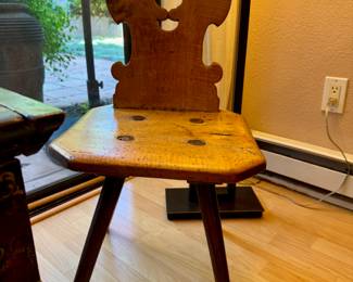 Primitive Swiss Alpine Stabelle Board Chair