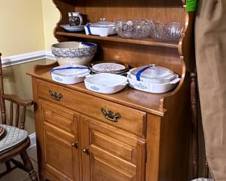 Corning ware
Vintage Keller maple china hutch