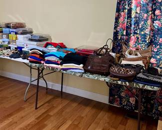 Shoes, sweaters, purses