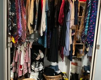 Closet full of women’s clothes and girls clothes of all sizes