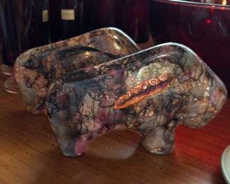 Native American buffalo/bison polished stone
