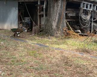 Outdoor Shed With Assorted Tools & Equipment