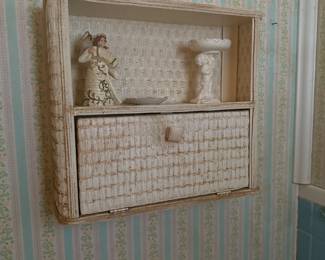 Vintage Wall Storage / Wicker