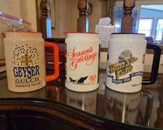 Vintage Granfathered Silver Dollar City Refillable Mugs