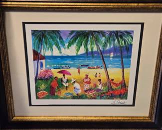 Jean Claude Picot "La Plage De La Saline"&nbsp;Signed Seriolithograph