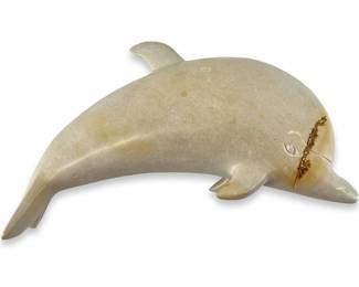 White Soapstone Dolphin Paperweight