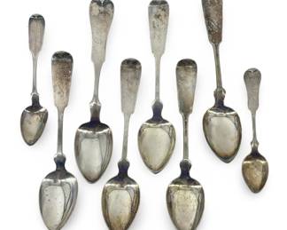8pc Vintage Coin Silver Spoons