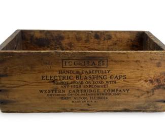 Antique Electric Blasting Caps Wood Crate
