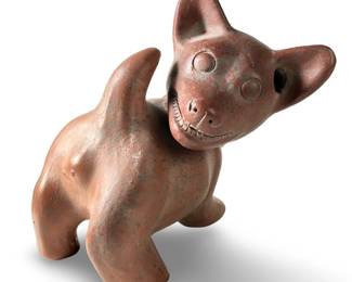 Colima Style Redware Pottery Standing Dog