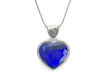 Sterling Silver Heart Shape Tanzanite Pendant