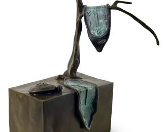 Signed Salvador Dali Bronze Melting Clock Bronze