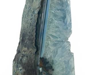 Brazilian Agate Natural Polished Blue Banded Geode