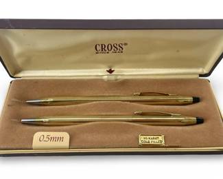 10 Karat Gold Filled 0.5mm Cross Pen and Pencil