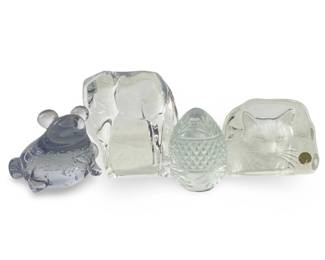 4pc Crystal and Glass Cut Sculptures