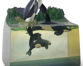 Dakin Wyland Northern Mist Orca Sculpture